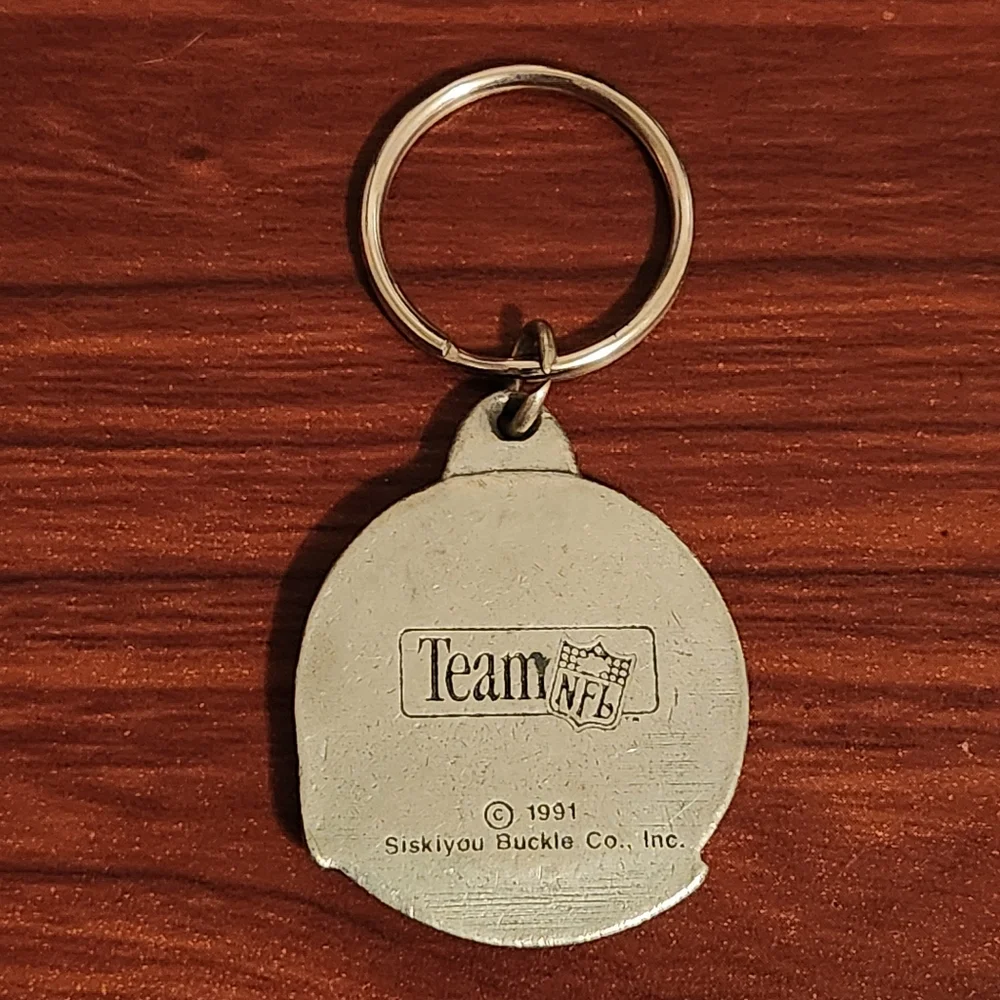 Vintage Seattle Seahawks Pewter Keychain - Picture 2 of 3
